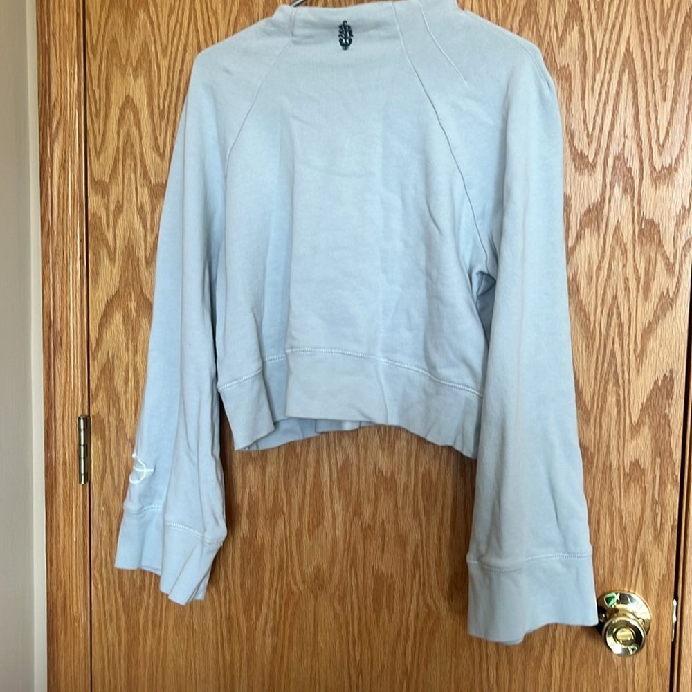 Free People Blue Wide Sleeve Mock Neck Sweatshirt - Picture 4 of 4
